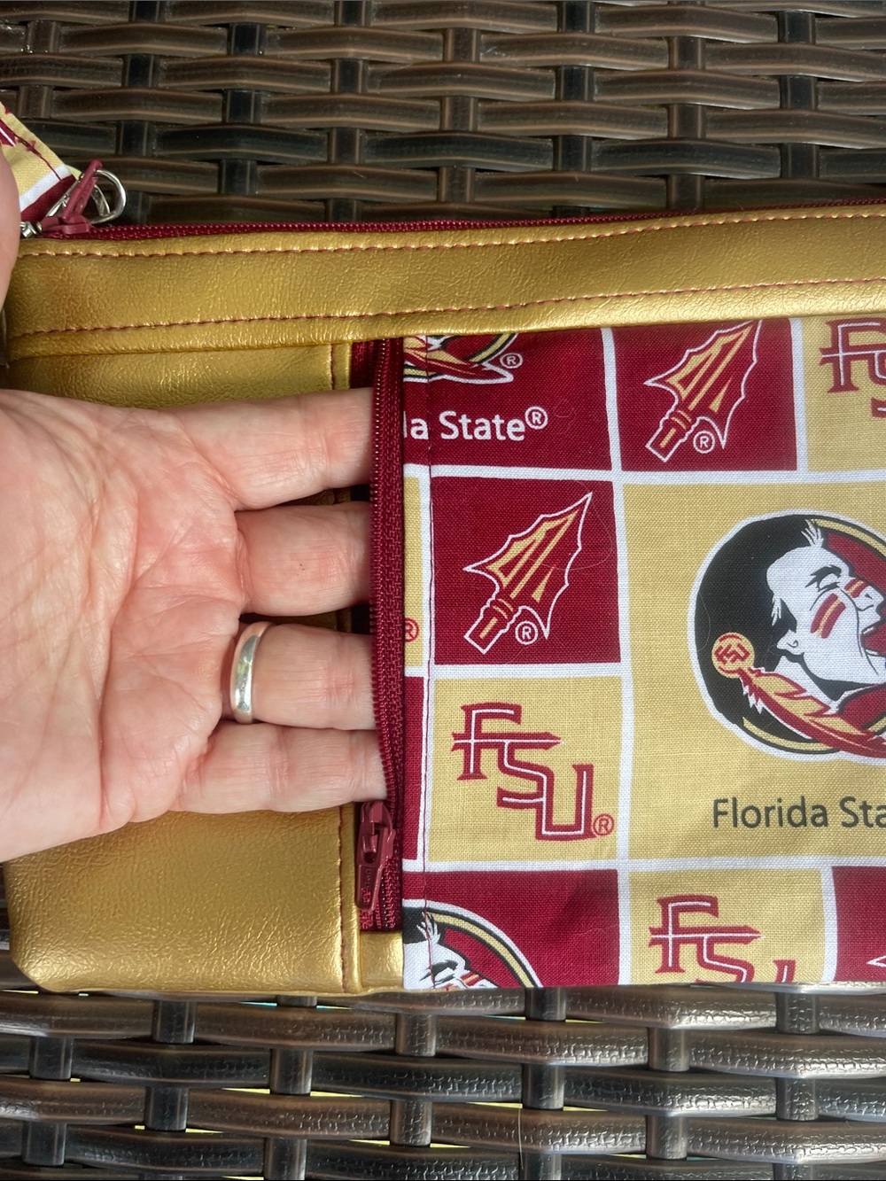 Florida State Garnet and Gold Wristlet Clutch